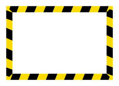 Uyarı çerçevesinin sarı ve siyah çubukları