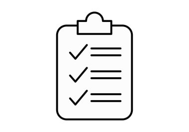 Listeli siyah pano simgesi