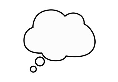 Beyaz arkaplanda siyah düşünce baloncuğu simgesi