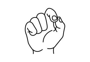 El hareketleriyle siyah simge.