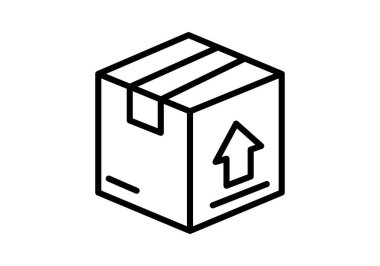 Paketli bir kutu malın siyah simgesi