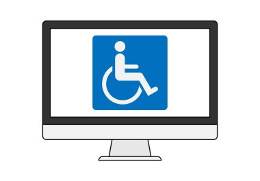 Erişilebilirlik için engelli kişi imzalı bilgisayar ekranı