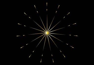 Siyah bir arka planda altın bir pırıltı