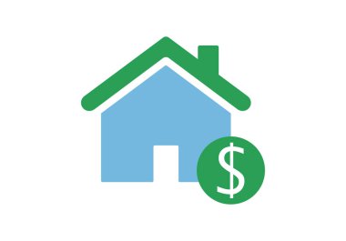 Dolar düğmeli ev simgesi