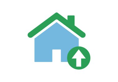 Yukarı düğmeli ev simgesi