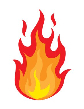 ve beyaz zemin üzerine Yangın alev