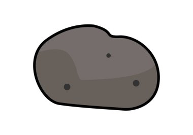 Beyaz arkaplanda izole edilmiş basit bir taş veya kayanın vektör çizimi