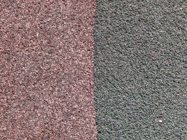 İki tonluk tanecikli kauçuk doku koyu kırmızı ve gri renklere bölünmüş