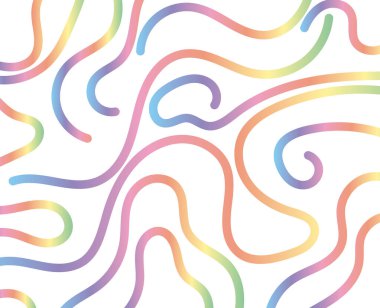 Suluboya efektli dalgalı pastel renkli çizgilerin kusursuz soyut deseni