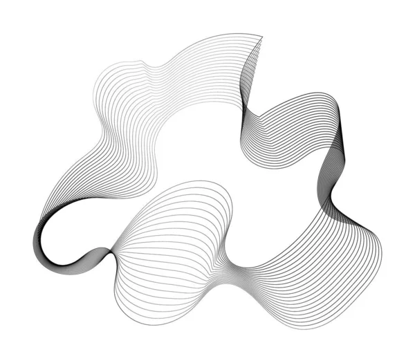 Tasarım için beyaz zemin üzerinde gri tonda minimalist çizgilerin soyut akışkan formu