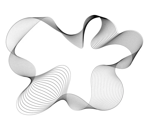 Tasarım için beyaz zemin üzerinde gri tonda minimalist çizgilerin soyut akışkan formu