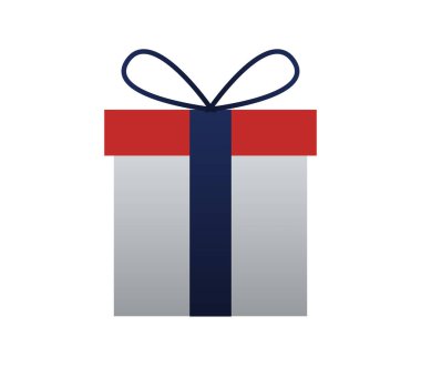 Kırmızı kapaklı ve mavi kurdeleli gri hediye