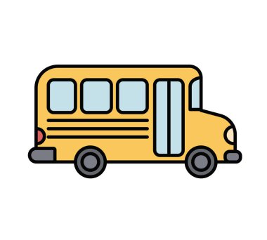 Düz çizgili sarı okul otobüsü