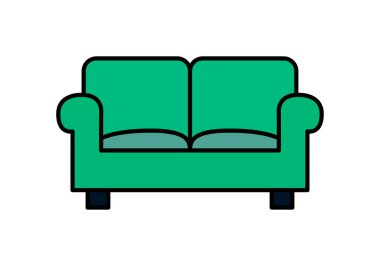 Ev ya da oturma odası mobilyaları için yeşil iki koltuklu kanepe