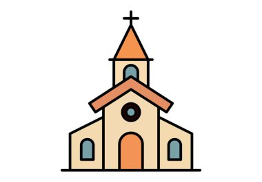 Kulede haçı olan bir Hıristiyan kilise binasının simgesi.