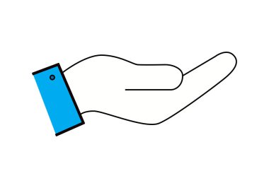 Uzatılmış bir elin yardım alma ya da isteme hareketi simgesi.