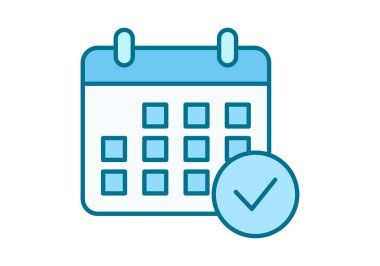 Etkinlik organizasyonu ve görev planlaması için işaretli mavi takvim