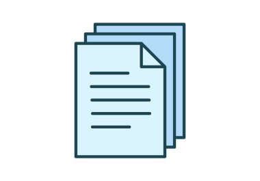 Ofis kağıtlarının ve belgelerin oluşturduğu simge