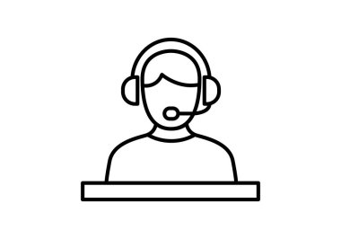 Teknik destek kavramları için kulaklığı ve mikrofonu olan müşteri hizmetleri temsilcisi avatar simgesi