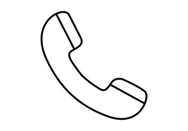 Siyah hatlı, beyazlı klasik telefon ahizesi simgesi