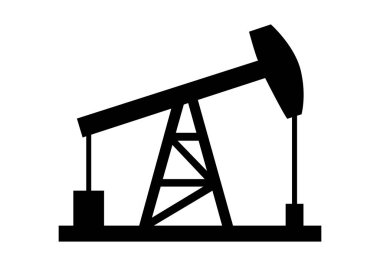 Yağ çıkarmak için izole edilmiş bir çubuk pompasının siyah silueti