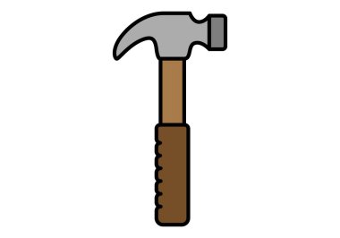 Metal başlı, tahta saplı, marangoz çekiç simgesi.