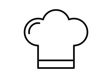 Basit doğrusal biçimli mutfak şefi şapka simgesi