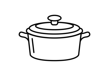 Icon of a cooking pot or saucepan with a lid and handles
