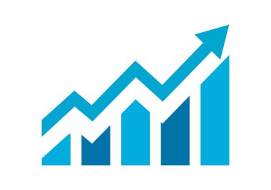 Yükselen büyüme okuyla mali istatistik çubuğu tablosu