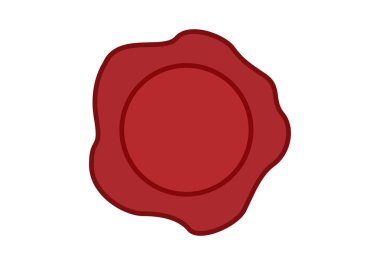Düzensiz kenarları ve boş merkezi olan kırmızı balmumu mühür