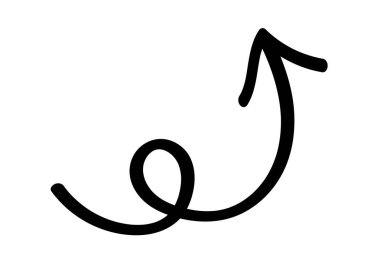 Yukarıyı gösteren bir spiral şeklinde kara ok