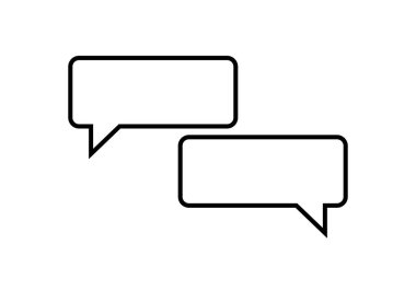 Siyah çizgili iki boş konuşma balonu