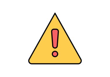 Kırmızı ünlem işaretli sarı uyarı simgesi