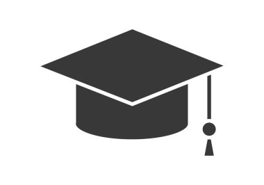 Püsküllü siyah mezuniyet başlığı simgesi