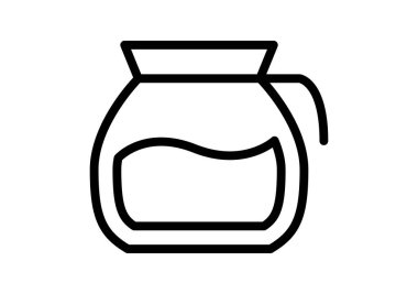 İçinde sıvı bulunan bir kahve demliğinin doğrusal simgesi