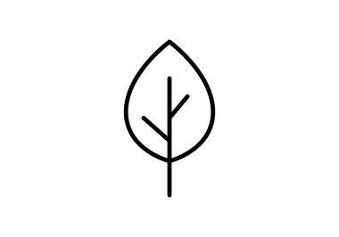 Bitki yaprağının basit çizgi simgesi