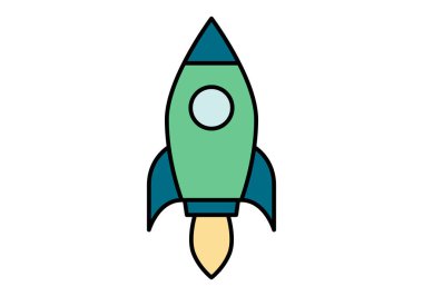 Uzay roketi tam kalkışta, üsten ateş ediliyor.