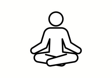 Meditasyon pozisyonundaki bir kişinin doğrusal simgesi