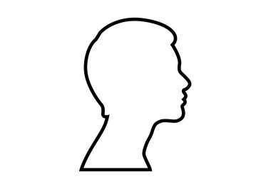 İnsan kafa profilinin siyah ana hatlı silueti