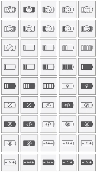 Battery status icons set — Stock Vector