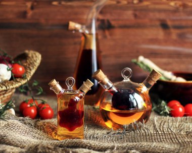 Yağ ile sirke 2 in 1 cam şişe farklı şekil