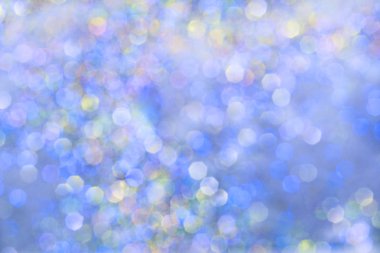 Soyut mavi glitter bokeh arka plan. Ufuk altıgen prizma ışıklar.