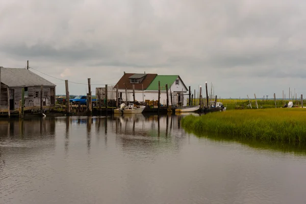 Crabbing Station i New Jersey våtmarker — Stockfoto