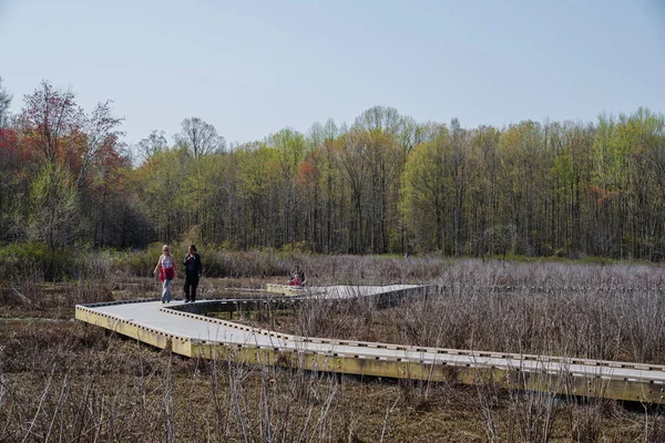 Alexandrie Virginie Usa Dubna2021 Fotografie Dvou Žen Kráčejících Promenádě Parku — Stock fotografie