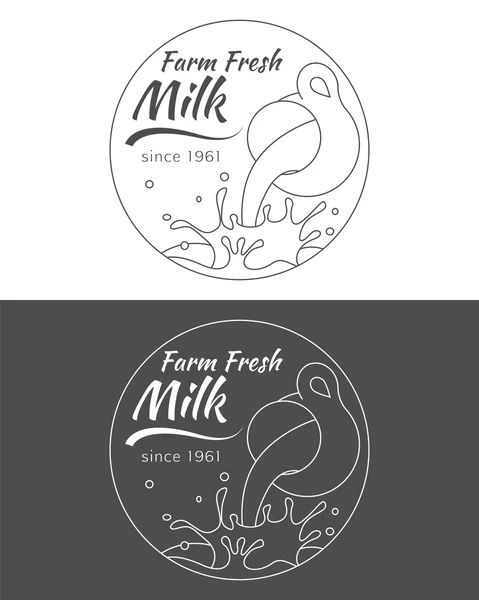 Milk, cream and yogurt logo. — Stock Vector