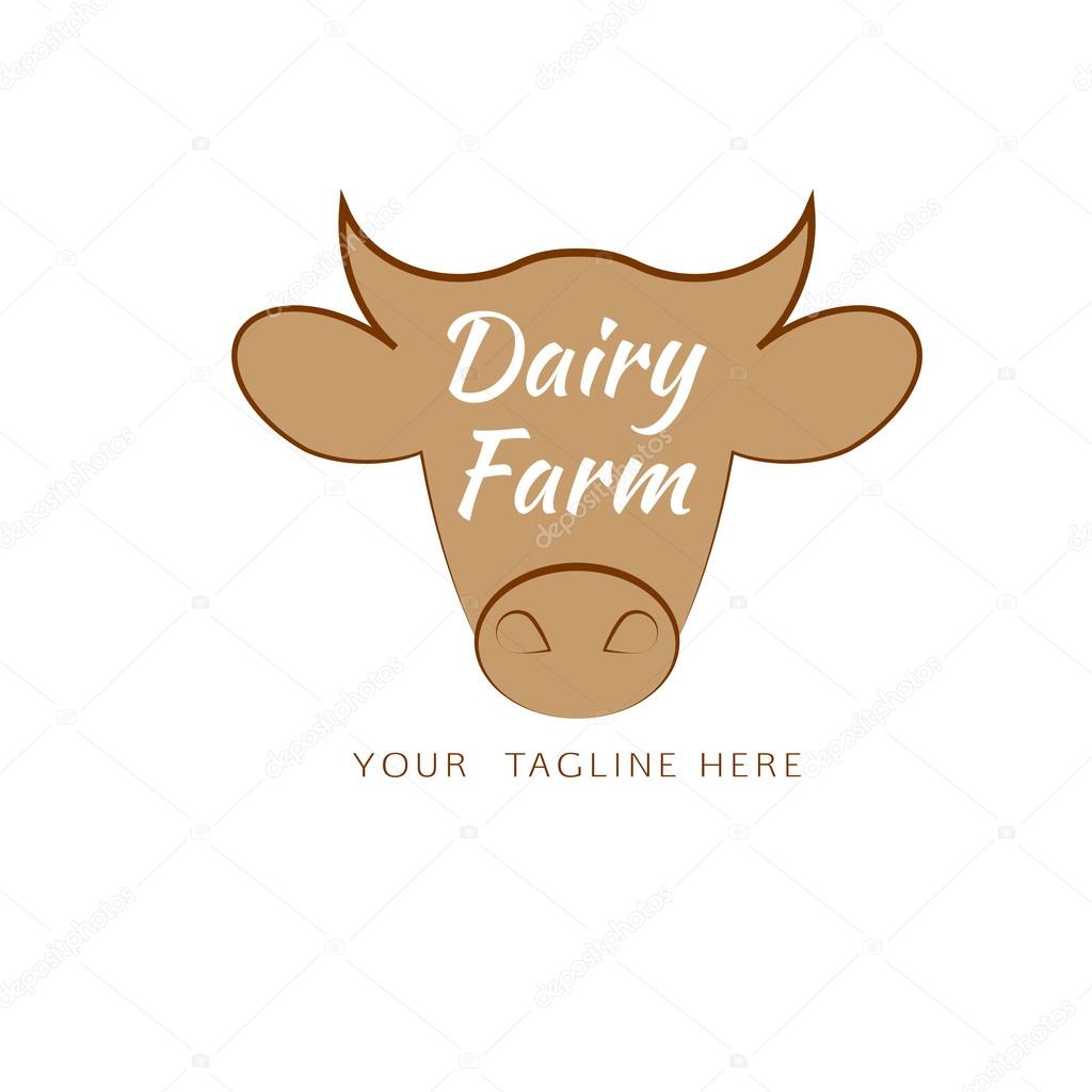 vector logo design template in form of cow head stock vector