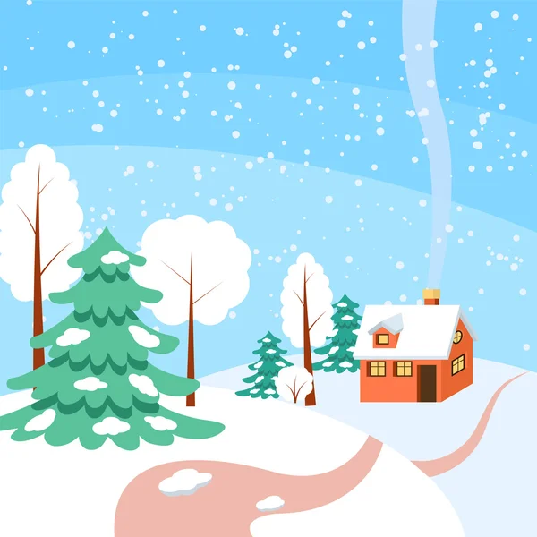 Bannière horizontale d'hiver — Image vectorielle