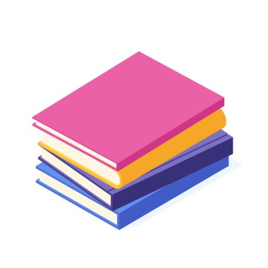 Sabit kapaklı bir yığın yalan kağıdı izometrik.