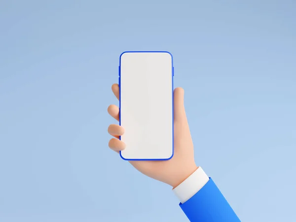 İnsan eliyle cep telefonu modelleme 3D resimleme.