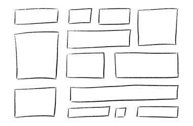 Karalama kutusu şekli ve pürüzlü dokusu olan pastel çerçeve kenarı. Çocuksu tebeşir fırça darbeleriyle el çizimi pastel dikdörtgen. Okul veya anaokulu metin şablonu için şirin grunge vektör tasarımı.